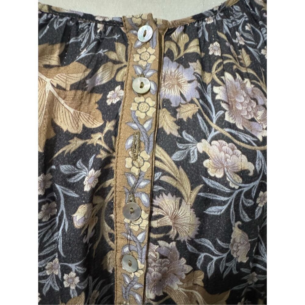 Spell & the Gypsy Oasis blouse in nightshade ballon sleeve metallic boho oversiz - Picture 11 of 13